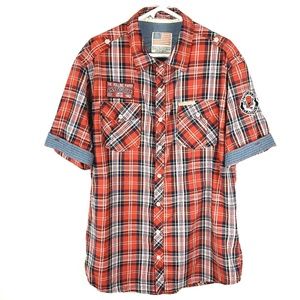 Rolling Paper Co. Plaid Short Sleeve Shirt Men 3XL